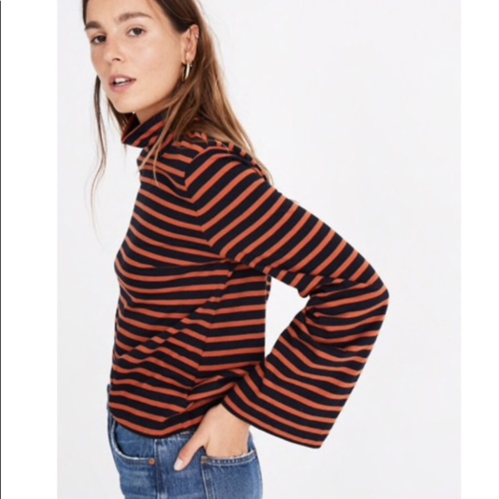 Madewell Wide-sleeved Turtleneck in Stripe